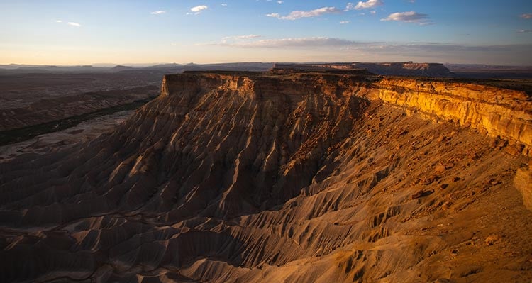 The Grand Canyon at sunset.